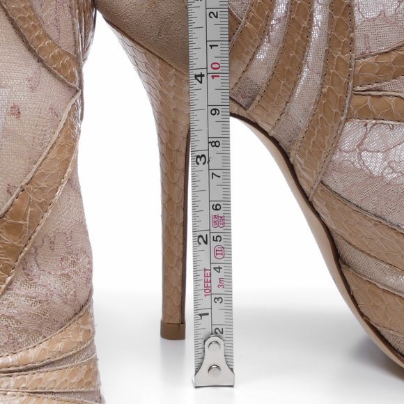 NIB Jimmy Choo Python Snakeskin Lace Open Toe Booties - Picture 4 of 7